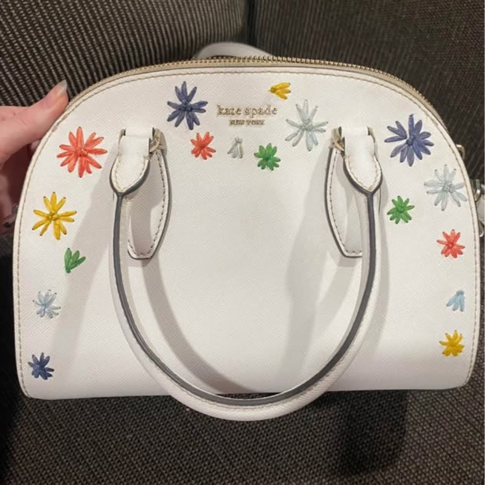 kate spade small reiley floral crossbody bag with multicolor embroidered florals